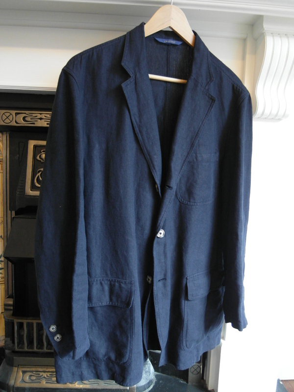 Slack Jacket - Blazer jacket 'Slack' beige linen pinstripe | Eva D ...